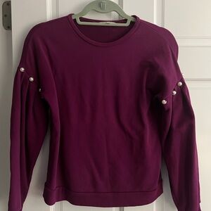 Rebecca Minkoff Purple Sweatshirt with Pearl Details